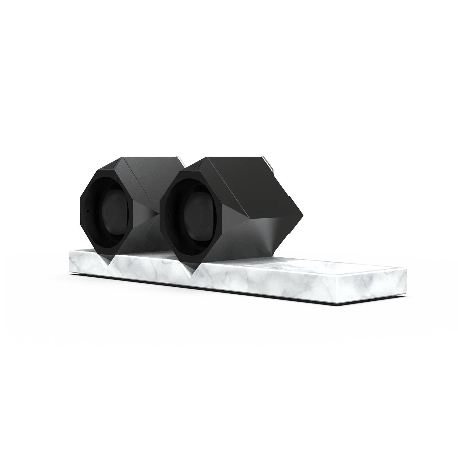 Time Machine watch winder double stand plus 2 marble black aluminium two timepeace smart app